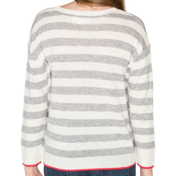 Velvet by Graham & Spencer Rylan Stripe Wool Cashmere Sweater Size Large - Picture 2 of 12
